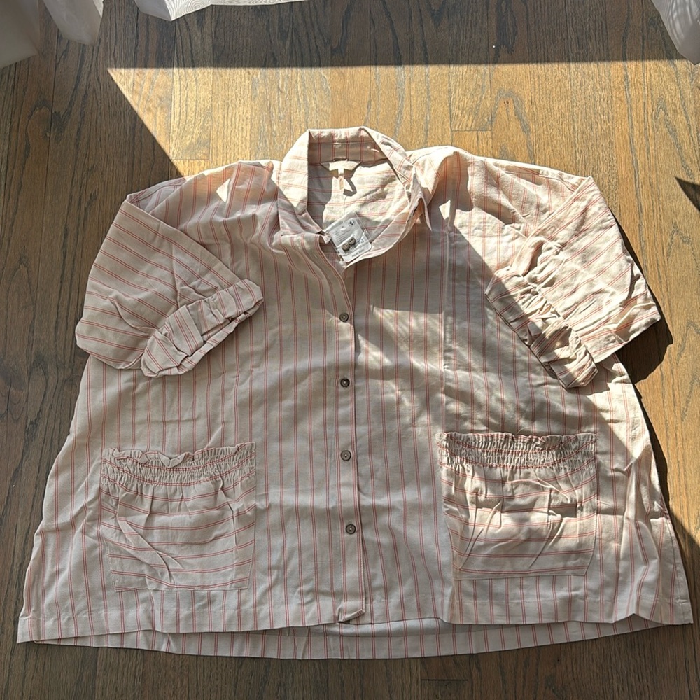 Free People Oversized, Striped Button Down